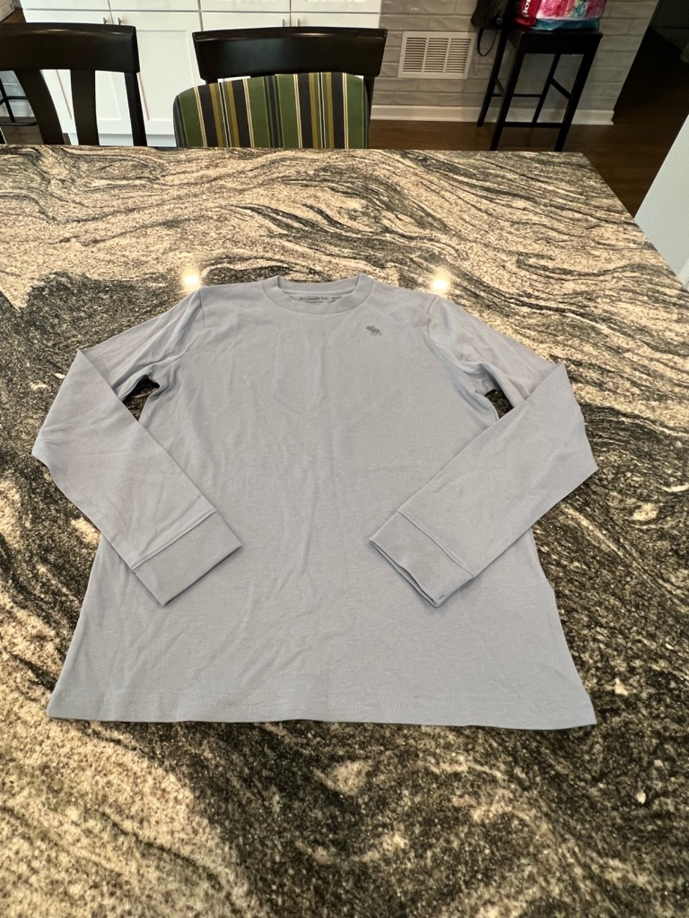 abercrombie kids Light Blue Long Sleeve Crew Tee